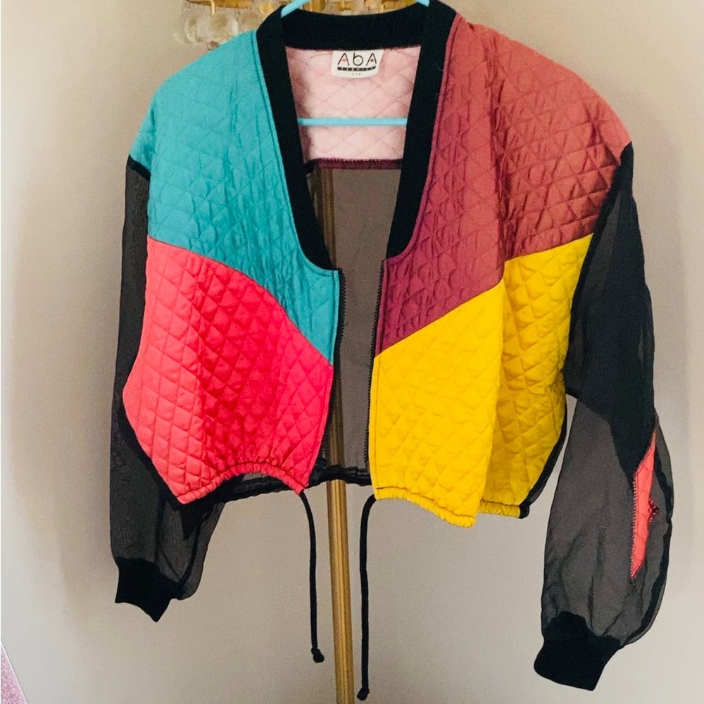 Vintage 90s quilted organza funky O.P.P Jacket
